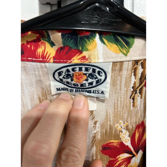 Vintage Pacific Hawaiian Shirt Short Sleeve Button Up Floral Scenic Print Sz XL - Picture 5 of 8